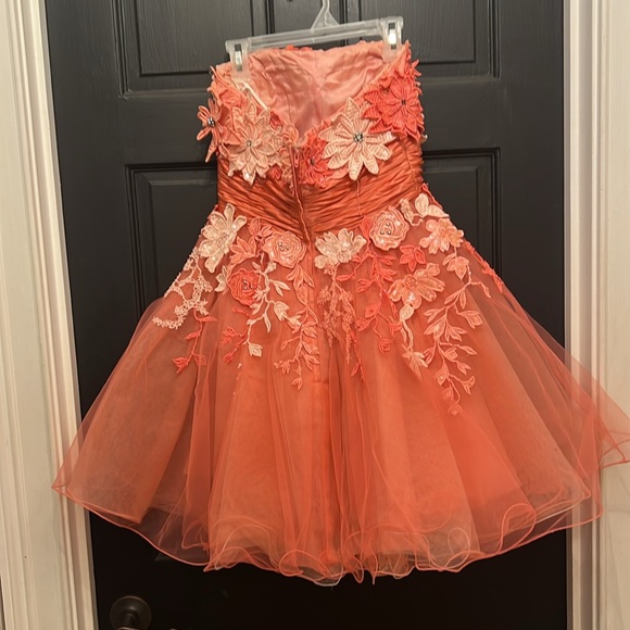 Sherri Hill pink embellished mini strapless dress size 2 - Picture 5 of 10